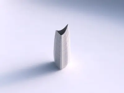Vase curved tipping triangle 2 with distorted grid plates 3D print model