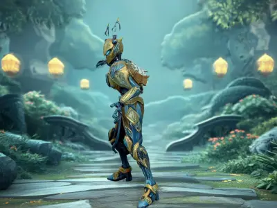 Futuristic Golden Warrior model pack Low-poly 3D model