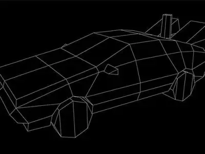 Low Poly Delorean for back to future Low-poly 3D model