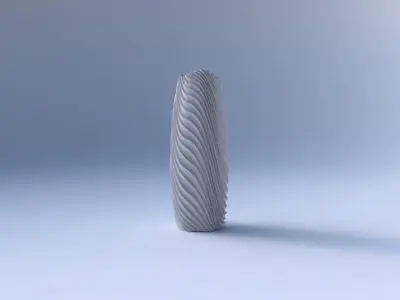 Vase arc hexagon with wavy extruded lines 2 3D print model