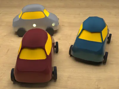 Toy vehicles Low-poly 3D model