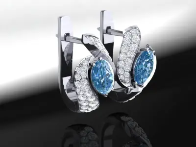 Ocean Eye Earrings P-02-369 3D print model