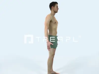 Virtue E Beach Animated Rigged Sports Man Low-poly 3D model