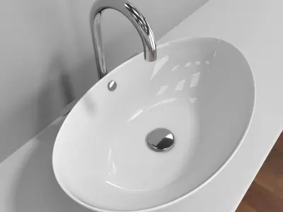 White Oval Basin 3D model