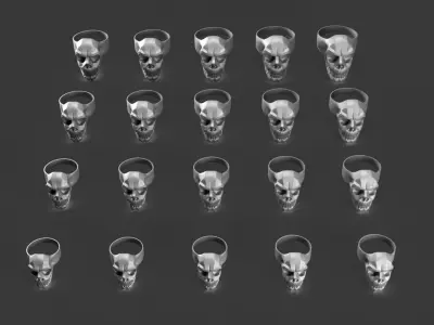 Skull Jewelry Set 3D print model