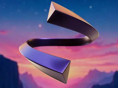 Futuristic Ribbon Ring - Sculpted Metal Twist 3D Print 47 3D print model