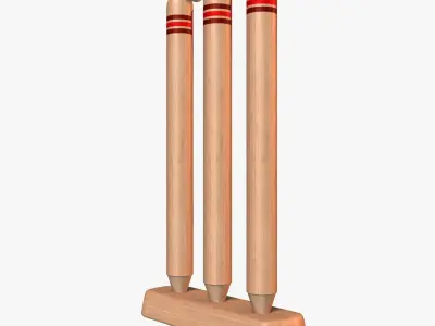 Cricket Stump Low-poly 3D model