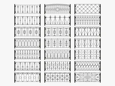 windows railing 3D model
