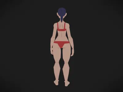 Colorly - Beach Girl 1 - Game Ready - Rigged - Customizable Low-poly 3D model