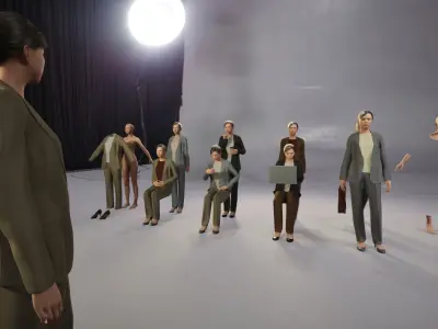 Modular Character - Asian Business Woman - FT2 Low-poly 3D model