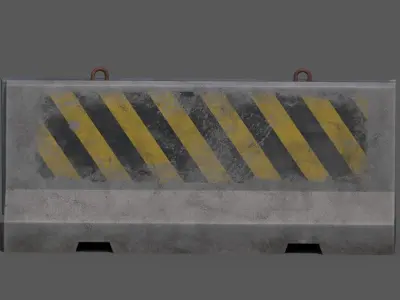 Concrete barriers - PBR Game Ready model Low-poly 3D model