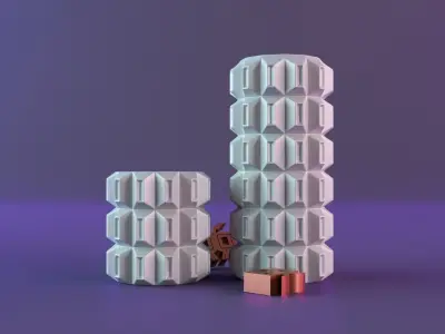 Patterned cylindrical candle 3D print model