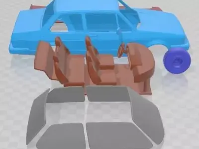 Volkswagen Jetta 1979 Printable Car 3D print model