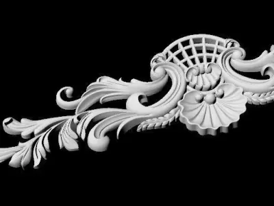 Central decor ornament for furniture 3D model 1001