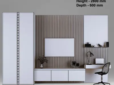 TV stand and workplace 80 3D model