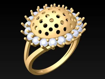 Diamond Ring - Womens Rings - SN538 Free 3D print model