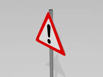 Warning sign 3D model