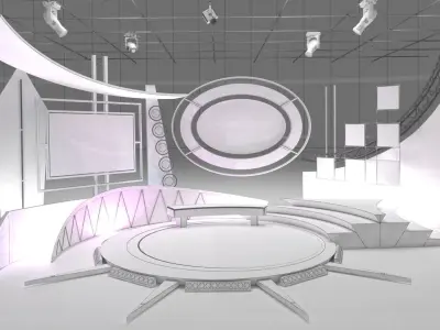 Virtual TV Studio Talkshow 1 3D model