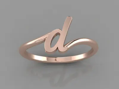 Alphabet Ring  D 3D print model