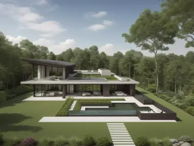 Figtree Modern Residential House Revit Model Low-poly 3D model