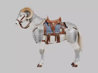 Armored Ram 3D Model Low-poly 3D model