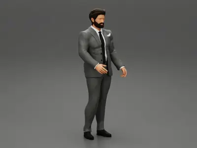 Man in Stylish and Affordable Wedding Suit 3D print model