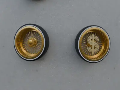 Custom Lowrider Wheel Design for 3D Printing  STL File 3D print model