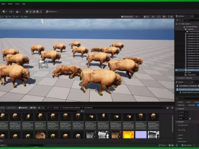 European Bison Wisent Low-poly 3D model