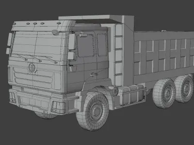 track orange dump truck Free low-poly 3D model