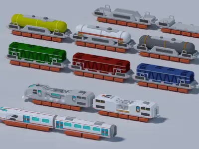 Maglev train low-poly 3D model Free low-poly 3D model