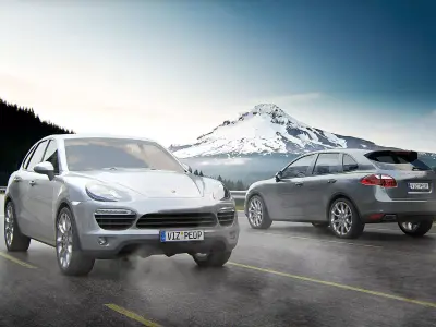 Luxury gray SUV 3D model