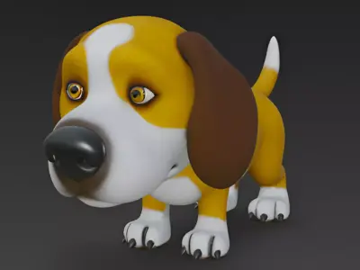 Cartoon Beagle Dog 3D Model 3D model
