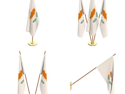 Cyprus Flag Pack 3D model