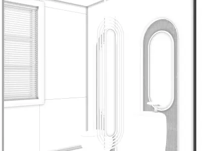 Marble WC with Brass Details 3D model