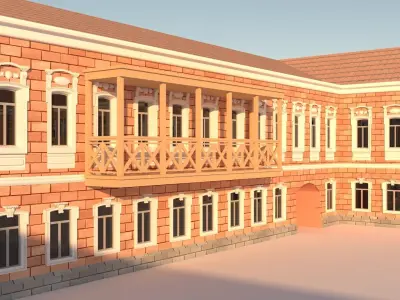 Old   building   Low-poly 3D model