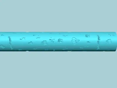 Texture Roll 46 Happy Birthday - Fondant Decoration Maker 3D print model