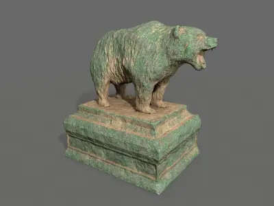 Bear Statue 7 Low-poly 3D model