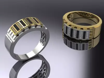 Jewelry Mens Ring Gold 3D print model