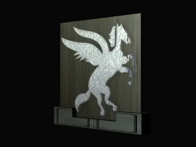 2d 3d Pegasus stand decoration Low-poly 3D model