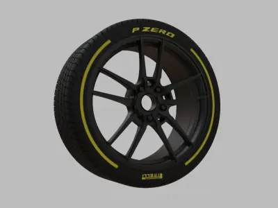 Miniature Konig Myth Rim and Tire - 3D Print - No Textures 3D print model