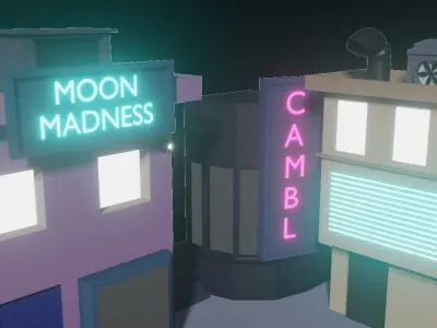 lowpoly buildings for game  Low-poly 3D model