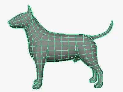Low Poly Bull Terrier Low-poly 3D model