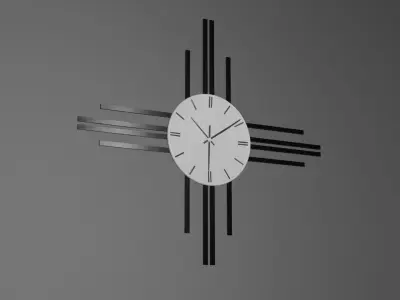 Modern Minimalist Wall Clock 3D Model for Interior Rendering Low-poly 3D model
