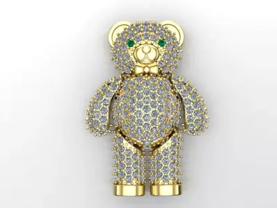 bear diamonds pendant 3D print model
