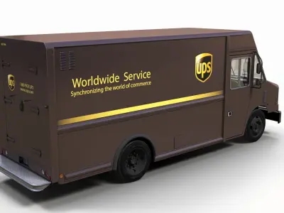 UPS van Low-poly 3D model