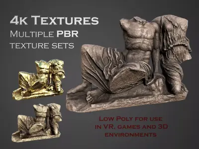 statue of Hercules and Hebe  Low-poly 3D model