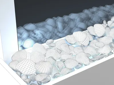 Waterfall Panel Interior Decoration 3D model