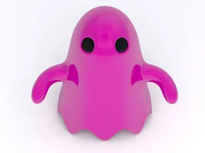 Little Cartoon Ghost Pink 3D model
