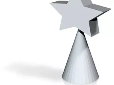 Small Christmas tree star for tiny trees Free 3D print model