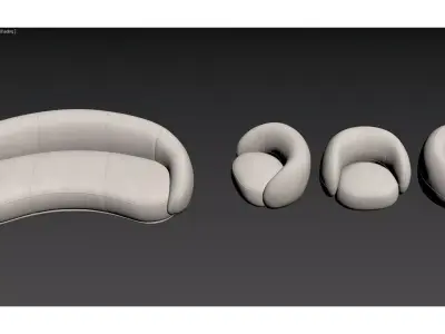 Curved sofa 3D model